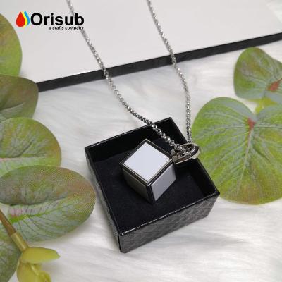 China Blank For Blank Sublimation Cube Necklace Sublimation With Custom Logo for sale