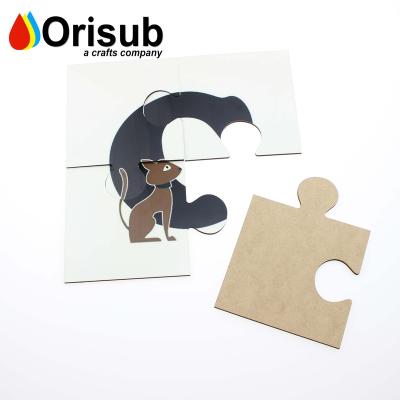 China Mini Personalized Square Shape 4 Piece Sublimation Wooden Puzzle for sale