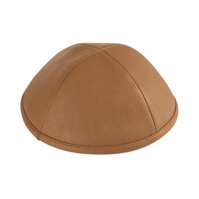 China Ethnic Kippah Logo Leather Kippah Jewish Yarmulke made to order for sale