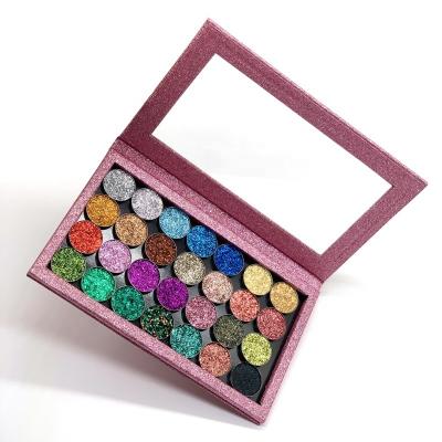 China Customized Waterproof 28 Color Glitter Eyeshadow Palette Packaging High Dye Empty Magnetic Eyeshadow Palette for sale