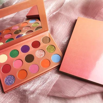 China Waterproof DIY 15 Colors Glitter Wrapping Paper Private Label Eyeshadow Palette Custom Eyeshadow Palette for sale