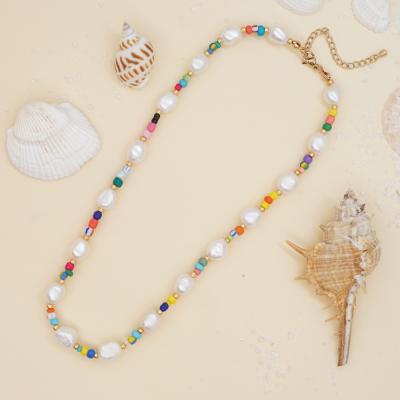 China Beach Personalized Pearl Martha's Natural Freshwater Calvo Happy Vanish Beach Lucky Bohemian Style Necklace Handmade Pearl Clavicle Necklace for sale