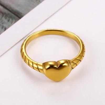 China CLASSIC Titanium Steel Rings /Simple Twist Ring/Gold Heart Shape Weave Hemp Rope Shape Size 6 To 9 Chunky Rings For Women for sale