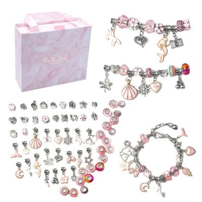 China Cute cartoon pink jewelry set DIY children's gift box female exquisite bracelet handmade bracelet for sale