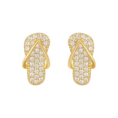 China Simple 925 earrings design diamond-studded earrings slippers earrings simple and different temperament female explosive new products for sale