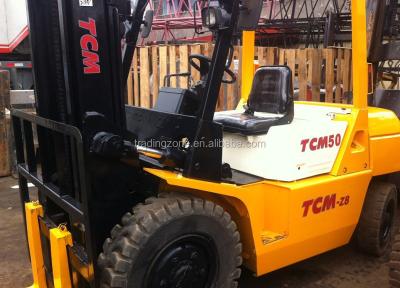 China Used TCM 5 ton forklift for sale in Shanghai, FD50, original from Japan 3 ton for sale