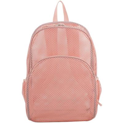 China Orange Fashion BSCI Mesh Backpack ISO Factory Custom Heavy Duty For Travel Beach Swapping Swimming Outdoor Sports for sale