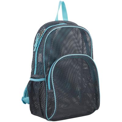 China Fashion Durable Chairs Mesh Large Mesh Backpack Unisex Black And Blue ISO Factory Custom Your Size for sale