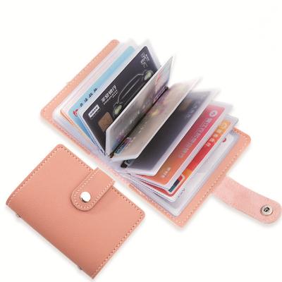 China Fashion High Quality Women's 26 Cards Slim PU ID Credit Card Holder Pocket Cash Purse Leather Wallet for sale