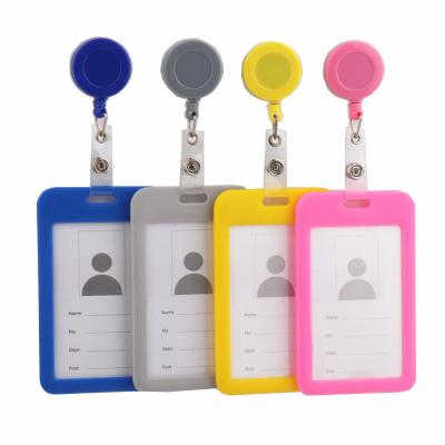 China High Quality Card Cover Fashion Color Pull Badge Holder Business Retractable Credit Cards Cash ID Card School Supplies for sale