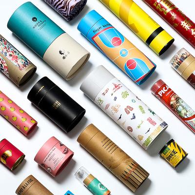 China Recycled Materials Jubilance Round Black Paper Gift Boxes Mini Cylindrical Bottle Paper Tube for sale