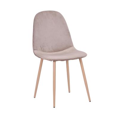 China Mid Century Scandinavian Classic Design Formal Natural Pink Velvet Upholstered Dining Chair Italian Design for sale