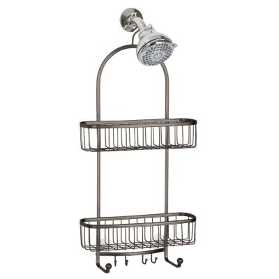 China Factory Bulk Supply Workable Wall Mounted Black Shower Rack Without Drilling Corner Trolley Shampoo Shower Rack for sale