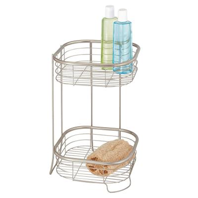 China Shower Organizer Shelf Storage Holder Standing Storage Rack Basket Cabinet Basket Organizer for sale