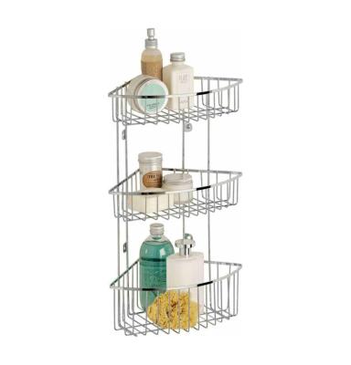 China Sustainable Freestanding Triangle Metal Corner Shower Rack Home Organizer Storage Metal Holder Basket for sale