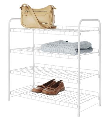 China Tidy Your Kitchen Dining Utensils 4 Tier Wire Cloest Shoe Storage Rack for sale