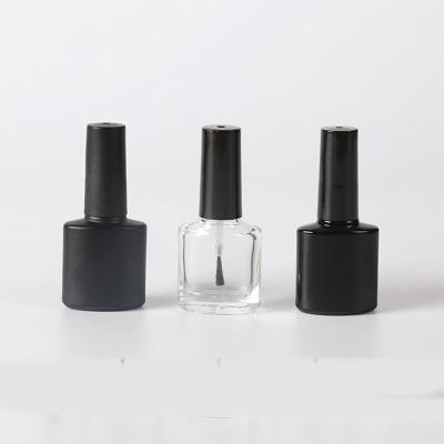 China Personal Care OEM Private Label 10ml Black Empty UV Gel Glass Bottle Nail Polish Glass Cosmetic Bottle for sale