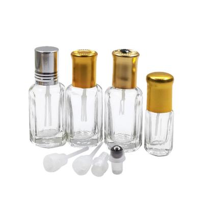 China Custom 10ml Luxury Cosmetic Amber Perfume Square Glass Roll On Bottle for sale