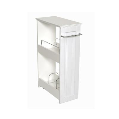 China Easy To Install Home Storage Shelf With White Wheel Rollers Block Space Organizer Shelf for sale