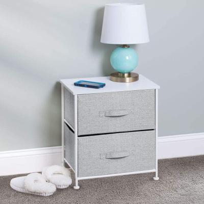 China New Design End Table Night Stand Adjustable Storage Tower Sturdy Easy Pull Cloth Steel Frame(Other) Easy Organizer With 2 Drawers for sale