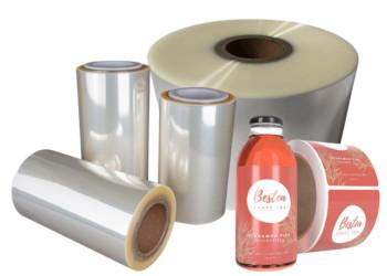 Chine Moulure par soufflage à haut rétrécissement 35/40mic PVC Film rétrécissant en plastique pour étiquette à manches à vendre