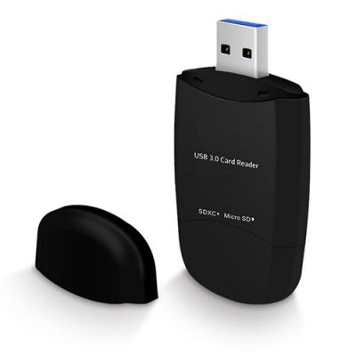 China Portable Data Transfer HYD-7007B USB 3.0 Super-speed 2 in 1 Card Reader Plastic Casing New Portable for sale