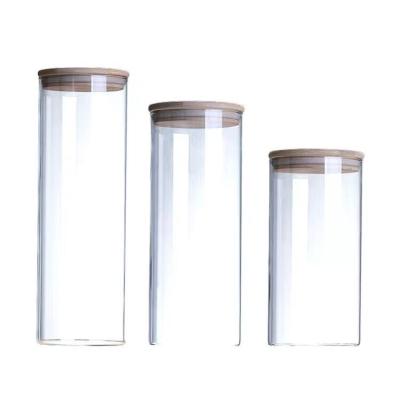 China Amazon Best Selling Stainless Steel Metal Glass Storage Jar Microwavable / Easy Clean Seal Bamboo Jar for sale