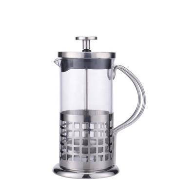 China WITH LID Amazon Stainless Steel Borosilicate Glass French Press Coffee Maker / Tea Brew for sale