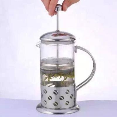 China WITH LID Amazon Stainless Steel Borosilicate Glass French Press Coffee Maker / Tea Brew for sale