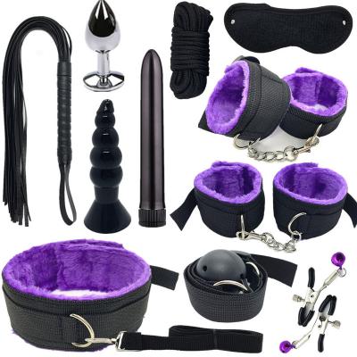 China Nylon Bondage Gear Factory Price SM Bondage Restraints 11 Pcs Push In Bondage Kit BDSM Fetish Toy Adult Sex Toy for sale