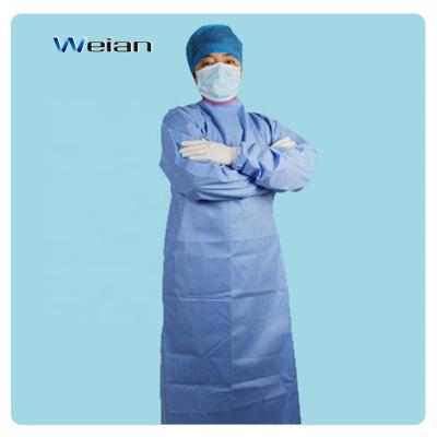 China Hospital OEM Free Sample Nonwoven Disposable Sterile Reinforced Surgical Gowns SMS for sale