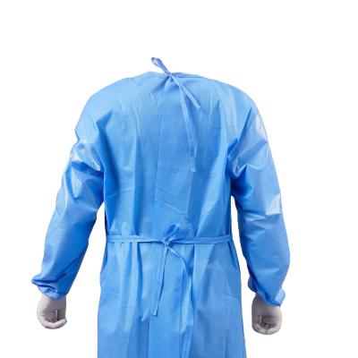 China Factory Offer Nonwoven Surgical Gown Disposable Isolation Protective Clothing Gown for sale