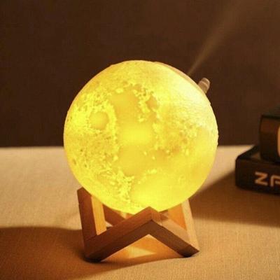 China Car Light 3D Moon Lamp Modern Humidifier Lamp Lunar Humidifier Led Humidifier LED Light Atmosphere With 3 Colors Night Light for sale