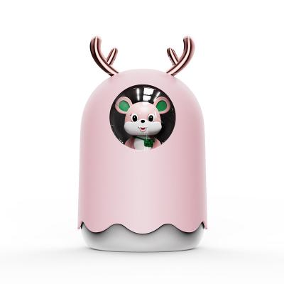 China Cute Animal Essential Design New Car Led Air Humidifier 300ml Usb Room Night Lamp Air Purifier for sale