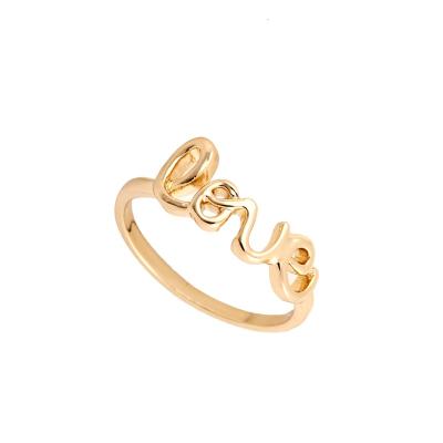 China TRENDY Stainless Steel Three Color Gold Plated Love Letter Rings For Women for sale