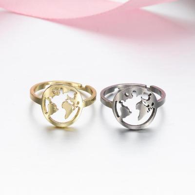 China TRENDY Stainless Steel Three Color Gold Plated Earth Rings For Women for sale