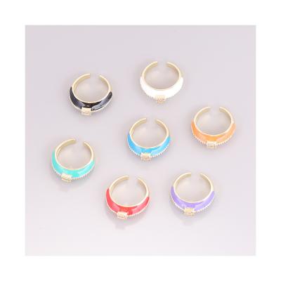 China Colorful BOHEMIA Style Bohemian Alloy Enamel Zircon Rings For Women for sale