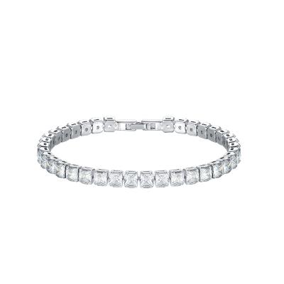 China Luxury White Gold Plated Cubic Zircon 5mm Tennis Bracelet Jewelry Casual/Sporty Fashion For Women Men for sale