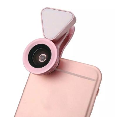 China Suitable for Most Camera Phone 2 in 1 Beauty LED Flash Light 15X Rechargeable Smart Phone Live Camera Lens for Selfie Ring Light for sale