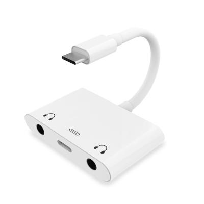 China 2020 newcomer support live broadcast super compatible USB C to 3.5mm*2 audio adapter for sale