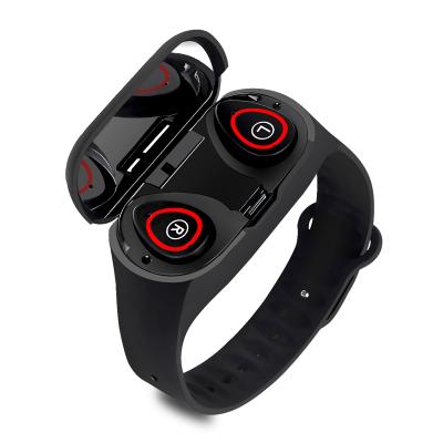 China 2021 HOT Sale Wifi 2 in 1 Wristband Smart Watch with Earbuds, TWS Smart Watch Wireless Earphone for sale