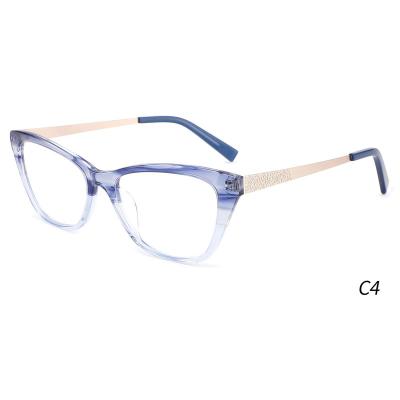 China New Design YD1030 Fashion Small Acetate Two Tone Optical Gradient Glass Frame Colorful Eyewear for sale