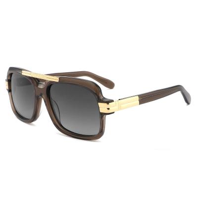 China Unique Popular Men's Fashion Sun Glasses YD1051 UV400 Sunglasses Metal Rectangle TAC Glass Sunglasses for sale