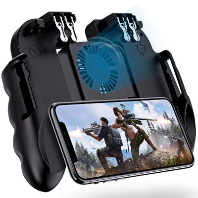 China Mobile Game Controller Grip Six Finger Game Controller Fire Fan Fire Fan Gamepad Free Joystick Trigger Shooting For IOS Android PUBG Mobile Phone for sale