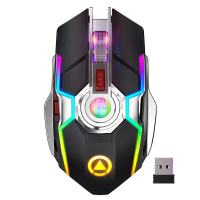 China High DPI Ergonomic Silent Backlit Rechargeable 7 Key RGB Gaming Wireless Glowing Mouse Running Gaming Mouse for sale