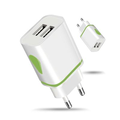 China Micro Travel AC Power Charger Adapter Eu LED 2 USB Cell Phone Wall Charger Device Data Charging For iPhone 5 6 Samsung for sale