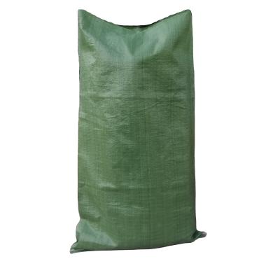 China Recyclable 25 Kgs Green PP Woven Sack For Rice Sand Corn for sale