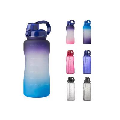 China Bpa Tritan Petg Large Half Gallon Leak Free Colorful Gallon Jug Viable Hydrated Motivational Bottle for sale