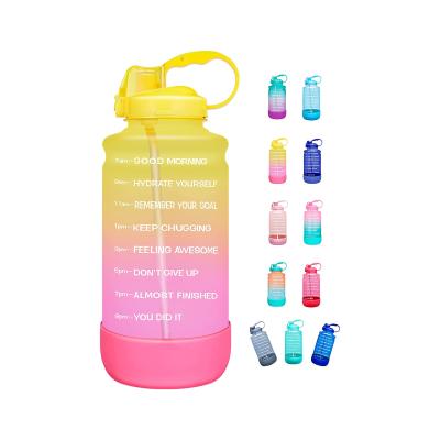 China Sustainable Half Gallon 2.2L Gym Customized Sleeve Bodybuilding Bpa Free Large Sports Water Bottle With Case for sale