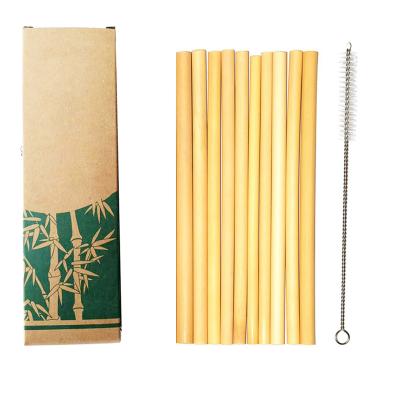 China Customized Disposable Juice Cocktail Organic Eco Friendly Travel Biodegradable Compostable Reusable Straws Drinking Bamboo Straw for sale